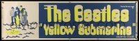 4c073 YELLOW SUBMARINE paper banner 1968 cool art of Beatles John, Paul, Ringo & George, rare!