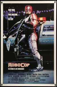 4c835 ROBOCOP 1sh 1987 Paul Verhoeven classic, Peter Weller is part man, part machine, all cop!