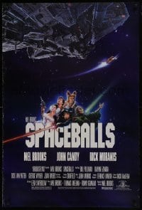 4c876 SPACEBALLS 1sh 1987 Mel Brooks sci-fi Star Wars spoof, Bill Pullman, Moranis, PG-13 rated!