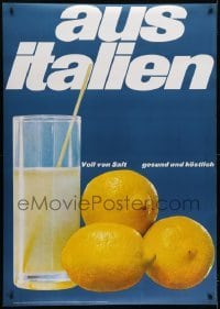 4c175 AUS ITALIEN 36x51 Swiss advertising poster 1965 Spengler photo of lemons next to lemonade!