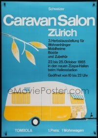 4c093 CARAVAN SALON 36x51 Swiss museum/art exhibition 1960s cool raffle prize, art by Staub!