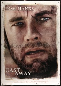4c135 CAST AWAY 54x77 special poster 2000 Tom Hanks stranded on a desert island, Robert Zemeckis