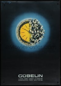 4c216 GUBELIN 36x51 Swiss advertising poster 1963 Edgar Kung image of bejeweled watch!