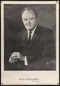 4c030 HUBERT HUMPHREY 39x56 political campaign 1960s seated portrait of the Vice President!