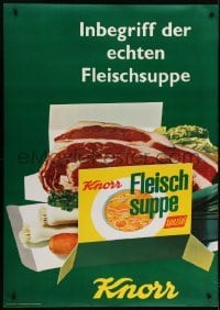 4c242 KNORR 36x51 Swiss advertising poster 1960s package of the seasoning as meat and vegetables!