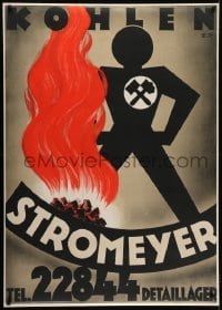 4c148 KOHLEN STROMEYER 36x50 Swiss special poster 1933 union logo and a coal fire by Schuhmacher!