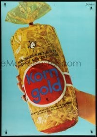 4c243 KORN GOLD 36x51 Swiss advertising poster 1960s image of a woman holding egg noodles!