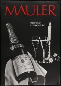 4c257 MAULER 36x51 Swiss advertising poster 1959 wonderful image of sparkling wine bottle!