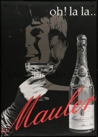4c254 MAULER 36x50 Swiss advertising poster 1959 close-up image of the champagne and happy woman!