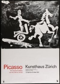 4c102 PICASSO 36x51 Swiss museum/art exhibition 1968 wild chariot and horse art by the master!
