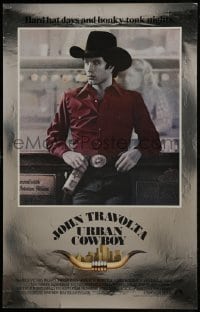 4c952 URBAN COWBOY foil heavy stock 26x40 1sh 1980 great image of John Travolta in cowboy hat with Lone Star beer!