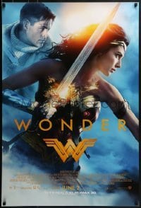 4c984 WONDER WOMAN advance DS 1sh 2017 sexiest Gal Gadot in title role/Diana Prince, Chris Pine