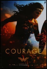 4c990 WONDER WOMAN teaser DS 1sh 2017 sexiest Gal Gadot in title role/Diana Prince, Courage!