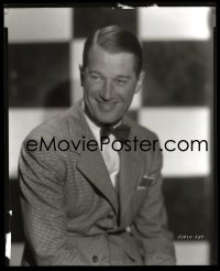 4d166 MAURICE CHEVALIER 8x10 negative 1930 great smiling portrait of the French musical legend!