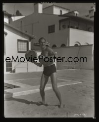 4d174 RANDOLPH SCOTT 8x10 negative 1935 in bathing suit at beach house shared with Cary Grant!