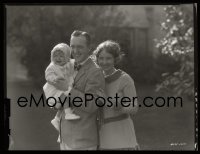 4d182 STAN LAUREL 8x10 negative 1920s wonderful smiling portrait with his wife & daughter!