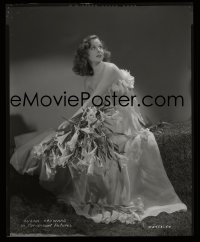4d183 SUSAN HAYWARD 8x10 negative 1939 seated glamorous high fashion portrait of the Paramount star