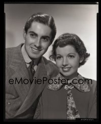 4d187 TYRONE POWER JR. 8x10 negative 1940s Fox portrait smiling with his sister Anne Power!