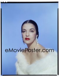 4d022 KATY JURADO 8x10 transparency 1953 in fur gown with bare shoulders likely from High Noon!