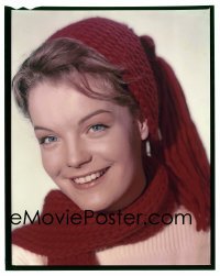 4d266 ROMY SCHNEIDER 4x5 transparency 1960s beautiful close up smiling portrait wearing scarf!