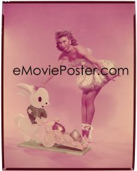 4d219 VERA-ELLEN 8x10 transparency 1952 in skimpy outfit welcoming Easter Bunny by Virgil Apger!