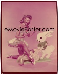 4d218 VERA-ELLEN 8x10 transparency 1952 in skimpy outfit painting Easter Bunny by Virgil Apger!
