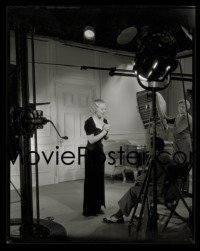 4d083 THIN ICE group of 2 8x10 negatives 1937 candids of ice skater Sonja Henie by cameras on set!