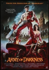 4f085 ARMY OF DARKNESS Aust 1sh 1993 Sam Raimi, great artwork of Bruce Campbell with chainsaw hand!