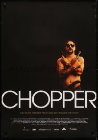 4f087 CHOPPER Aust 1sh 2000 wacky image of Eric Bana as Mark Brandon 'Chopper' Read w/ two guns!