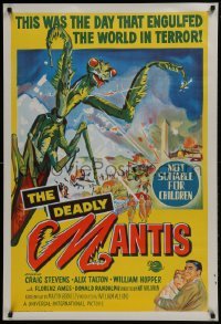 4f088 DEADLY MANTIS Aust 1sh 1957 classic art of giant insect attacking Washington D.C.!