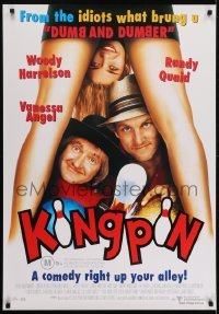 4f092 KINGPIN video Aust 1sh 1996 wacky Woody Harrelson, Vanessa Angel & Randy Quaid, bowling!