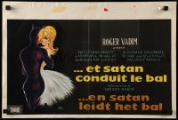 4f271 AND SATAN CALLS THE TURNS Belgian 1962 cool art of Catherine Deneuve dancing with Devil!