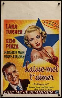 4f300 MR. IMPERIUM Belgian 1951 different art of super sexy Lana Turner & singer Ezio Pinza!