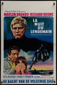 4f303 NIGHT OF THE FOLLOWING DAY Belgian 1969 Marlon Brando, Richard Boone, it assaults your senses!