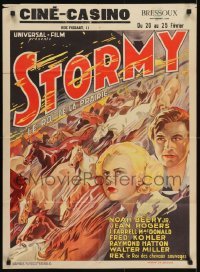 4f310 STORMY pre-war Belgian 1935 wonderful western artwork of Noah Beery Jr, Jean Rogers, rare!
