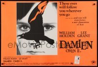 4f896 DAMIEN OMEN II British quad 1979 cool art of demonic crow, the first time was only a warning!