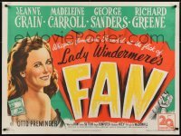 4f912 FAN British quad 1949 different art of sexy Jeanne Crain as Lady Windmere, Otto Preminger!