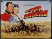 4f916 FOUR FEATHERS British quad R1990s Zoltan Korda epic, great different art by Tom Chantrell!