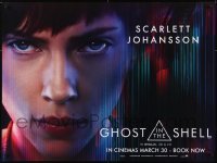 4f920 GHOST IN THE SHELL teaser DS British quad 2017 super close-up of Scarlett Johanson as Major!