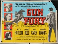 4f928 GUN FURY British quad R1960s different images of cowboy Rock Hudson and top cast~!