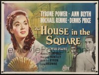 4f935 I'LL NEVER FORGET YOU British quad 1951 different Roger Hall art of Tyrone Power & Ann Blyth!