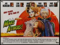 4f956 MARS ATTACKS! DS British quad 1996 directed by Tim Burton, great sci-fi art by Philip Castle!