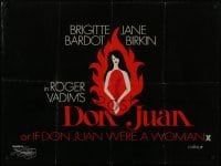 4f960 MS. DON JUAN British quad 1974 Don Juan ou Si Don Juan etait une femme, Bardot, Vadim!
