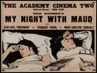4f963 MY NIGHT AT MAUD'S British quad 1969 Eric Rohmer's Ma nuit chez Maud, art of couple in bed!