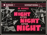 4f965 NIGHT AFTER NIGHT AFTER NIGHT teaser British quad 1969 savage - be warned before you see it!