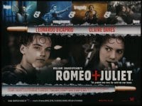4f977 ROMEO & JULIET DS British quad 1996 Leonardo DiCaprio, Claire Danes, modern Shakespeare!