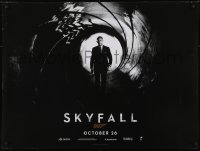 4f983 SKYFALL teaser DS British quad 2012 cool image of Daniel Craig as James Bond in gun barrel!