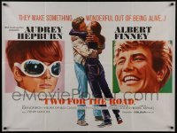 4f997 TWO FOR THE ROAD British quad 1967 Audrey Hepburn & Albert Finney embrace!