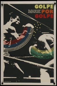 4f154 GOLPE POR GOLPE silkscreen Cuban 1976 Luis Felipe Bernaza, cool Julio Eloy Mesa art of boxers!