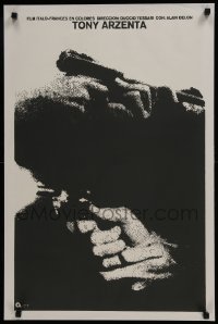 4f161 NO WAY OUT silkscreen Cuban 1977 Tony Arzenta, cool artwork of Alain Delon pointing gun!